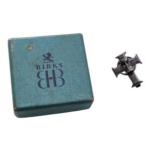Birks Sterling Silver Cross with‎ Chalice Pin Brooch In Box First Communion